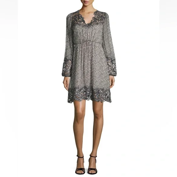 Elie Tahari | Dresses | Elie Tahari Tally Gray Silk Embroidered Trim Dress  S 498 Nwt | Poshmark